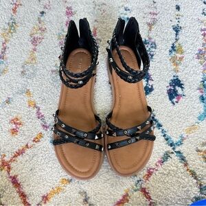 NWOT Black strappy sandals with studs - size 39 UK = 8.5 US